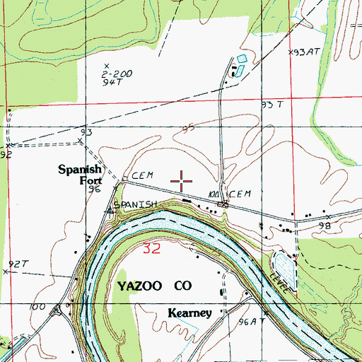 Topographic Map of Kettleman Cemetery, MS