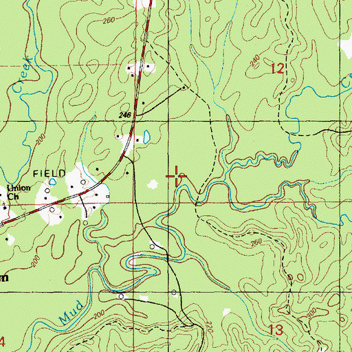 Topographic Map of King Branch, MS