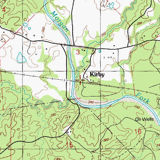 Topographic Map of Kirby, MS