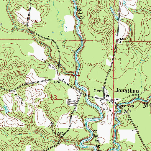 Topographic Map of Kittrell Mill Creek, MS