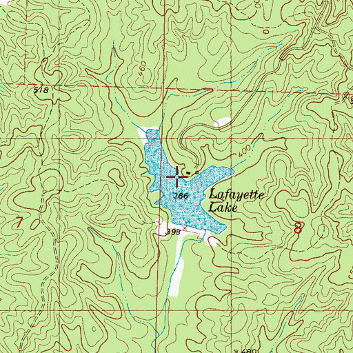 Topographic Map of Lafayette Lake, MS