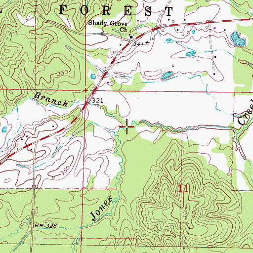 Topographic Map of Lawson Branch, MS