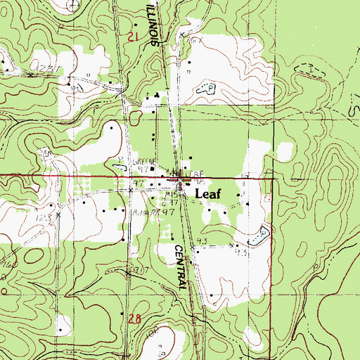 Topographic Map of Leaf, MS
