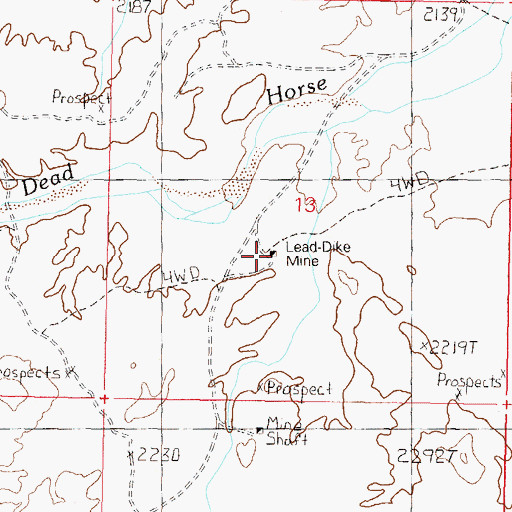 Topographic Map of Lead-Dike Mine, AZ