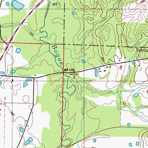 Topographic Map of Lee Branch, MS