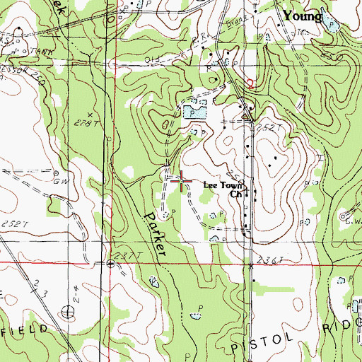 Topographic Map of Lee Town Church, MS