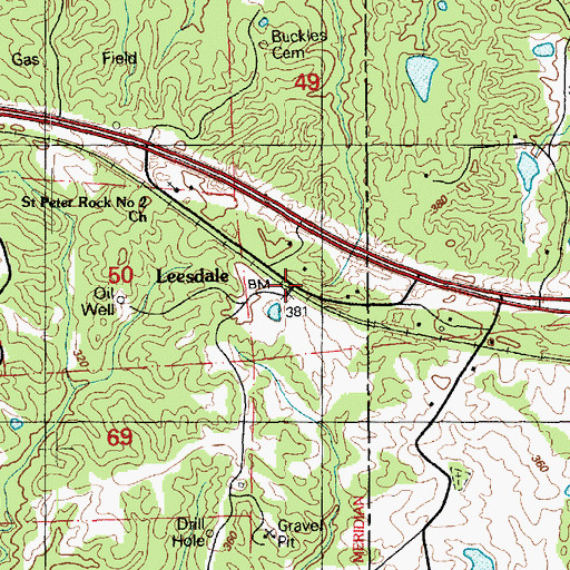 Topographic Map of Leesdale, MS