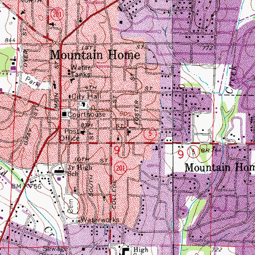 Topographic Map of First Christian Church, AR