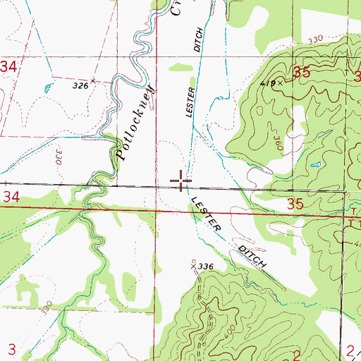 Topographic Map of Lester Ditch, MS