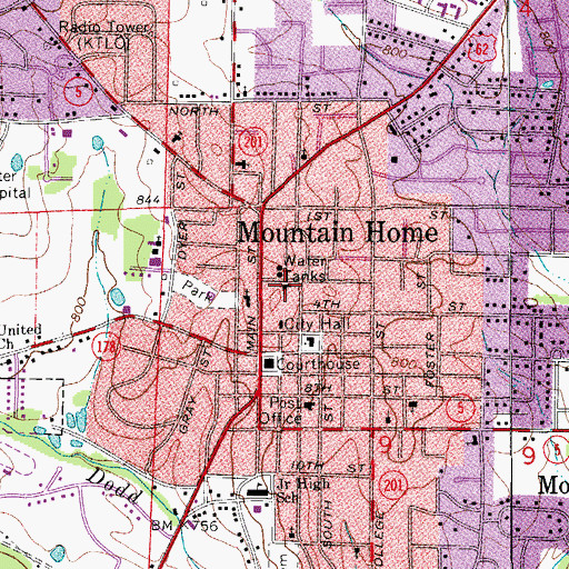 Topographic Map of First Church of Christ Scientist, AR