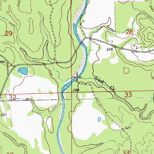 Topographic Map of Lick Creek, MS