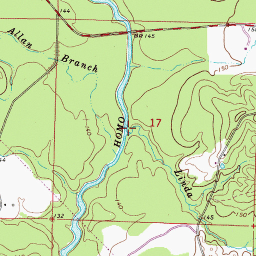 Topographic Map of Linda Creek, MS