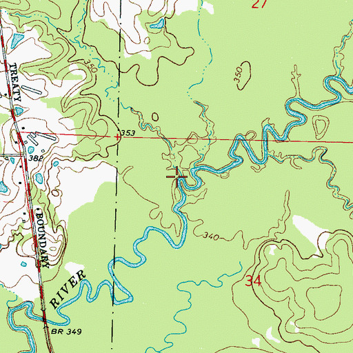 Topographic Map of Line Creek, MS