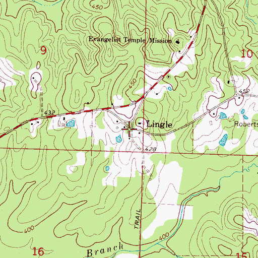 Topographic Map of Lingle, MS