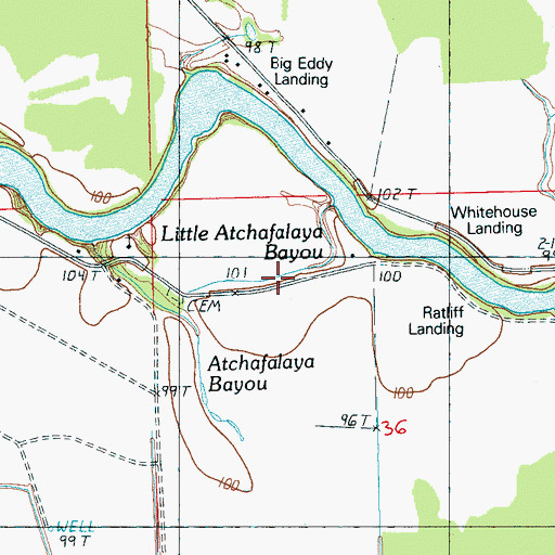 Topographic Map of Little Atchafalaya Bayou, MS
