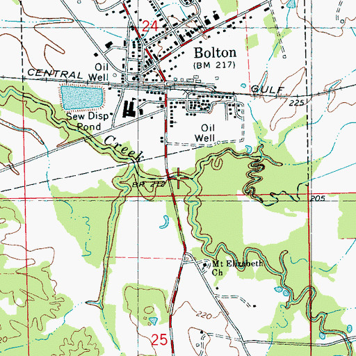 Topographic Map of Little Bakers Creek, MS