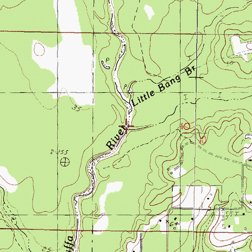 Topographic Map of Little Bang Branch, MS