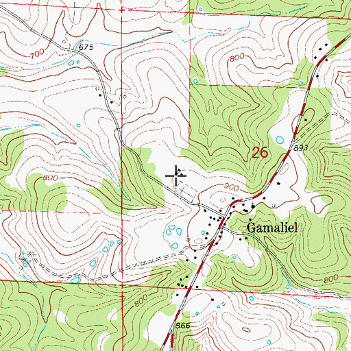 Topographic Map of Gamaliel School (historical), AR