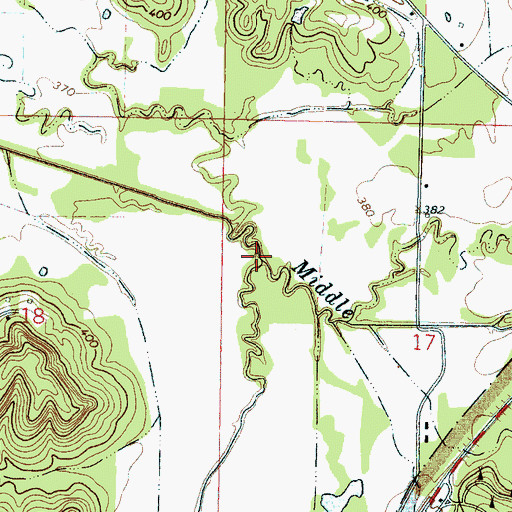 Topographic Map of Little Bywy Creek, MS