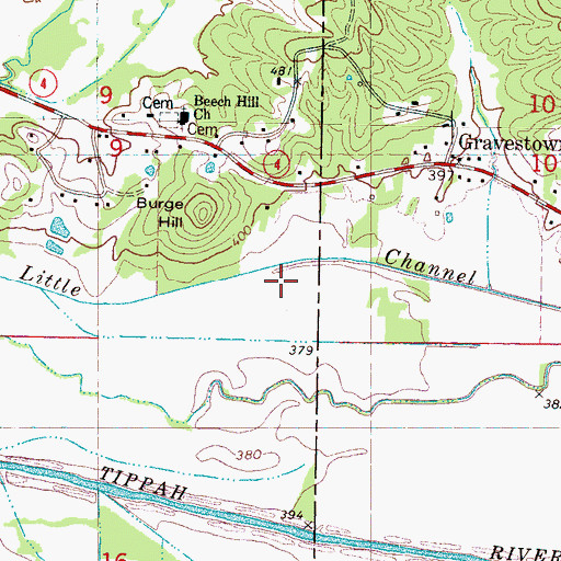Topographic Map of Little Channel, MS