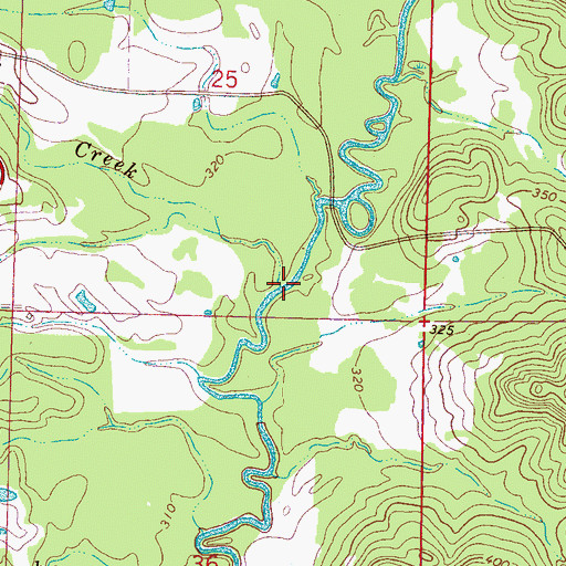Topographic Map of Little Creek, MS