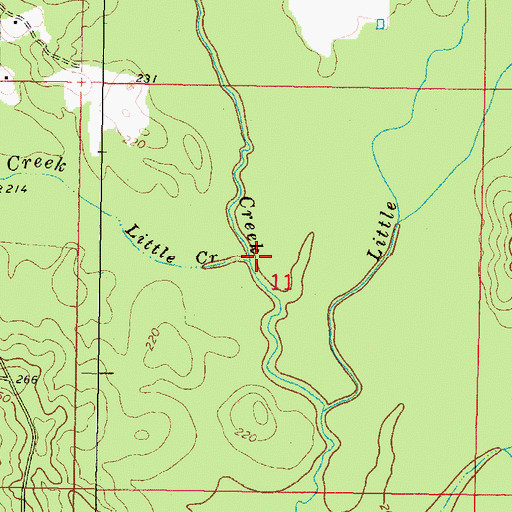 Topographic Map of Little Creek, MS