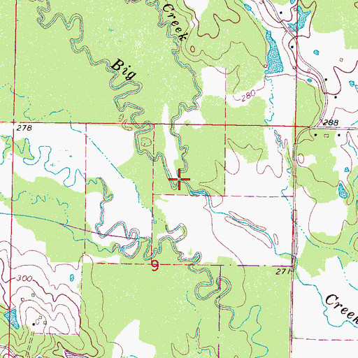 Topographic Map of Little Creek, MS