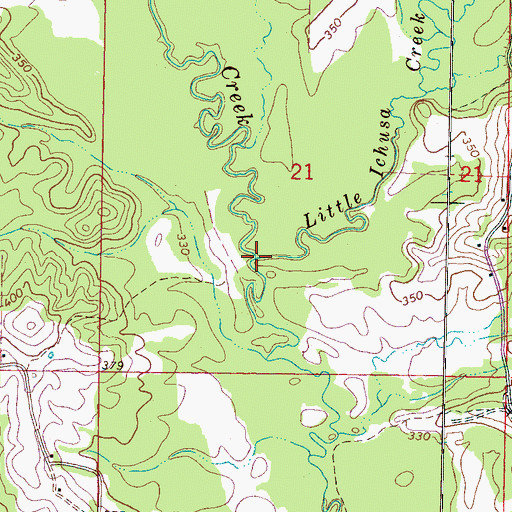 Topographic Map of Little Ichusa Creek, MS