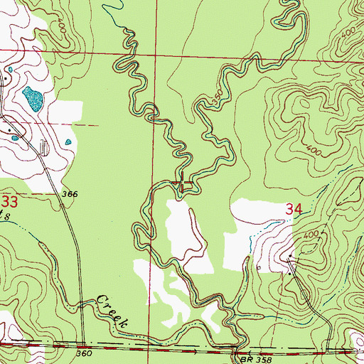 Topographic Map of Little Oakohay Creek, MS