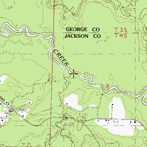 Topographic Map of Little Red Creek, MS