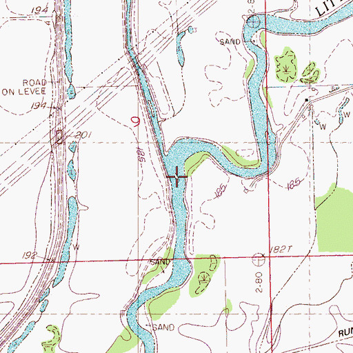 Topographic Map of Little Tallahatchie River, MS