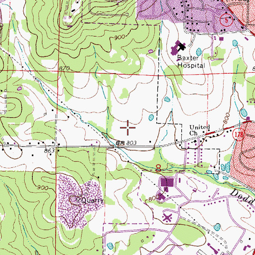 Topographic Map of Hackler Intermediate School, AR