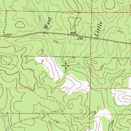 Topographic Map of Little Thompson Branch, MS