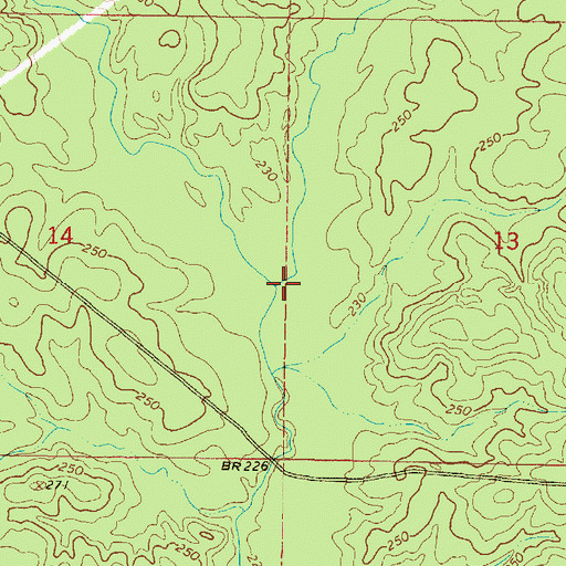 Topographic Map of Little Tiger Creek, MS