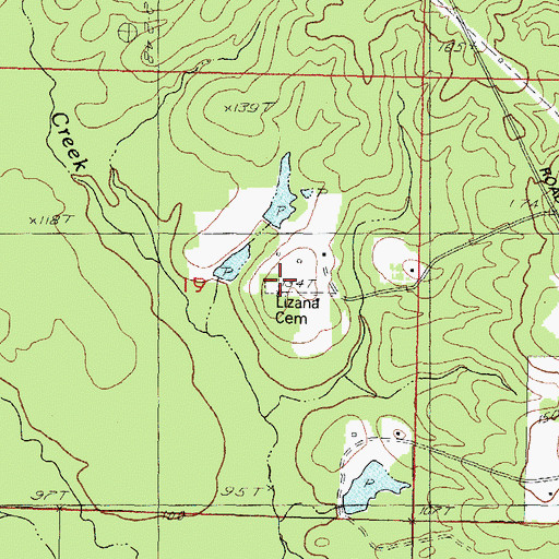 Topographic Map of Lizana Cemetery, MS