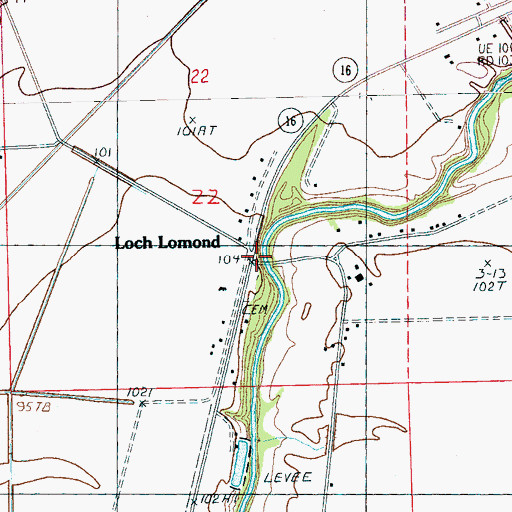Topographic Map of Loch Lomond, MS