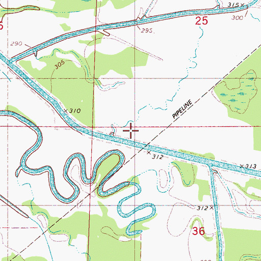 Topographic Map of Lockes Creek, MS