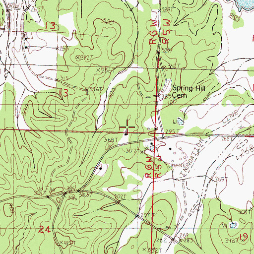 Topographic Map of Locust Grove School, MS