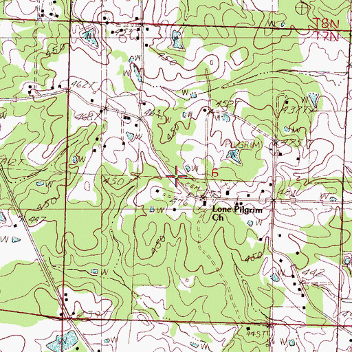 Topographic Map of Lone Pilgrim Missionary Baptist Church, MS