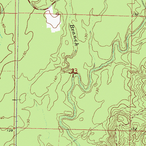 Topographic Map of Long Branch, MS