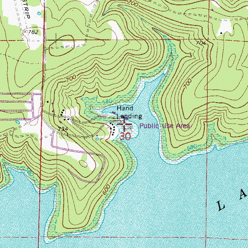 Topographic Map of Hand Use Area, AR
