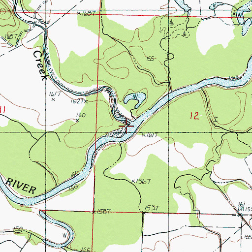 Topographic Map of Long Creek, MS