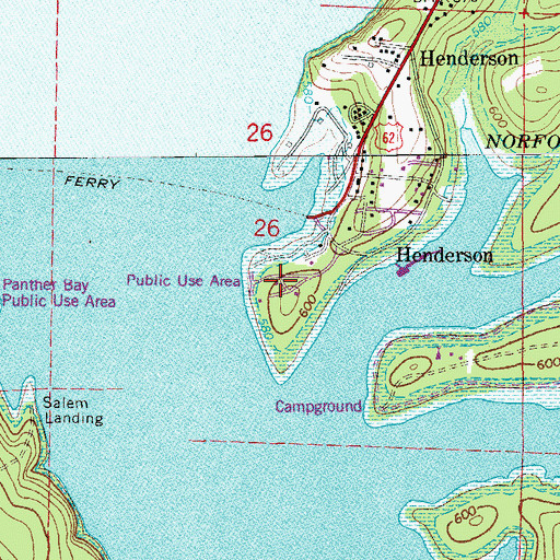Topographic Map of Henderson Use Area, AR
