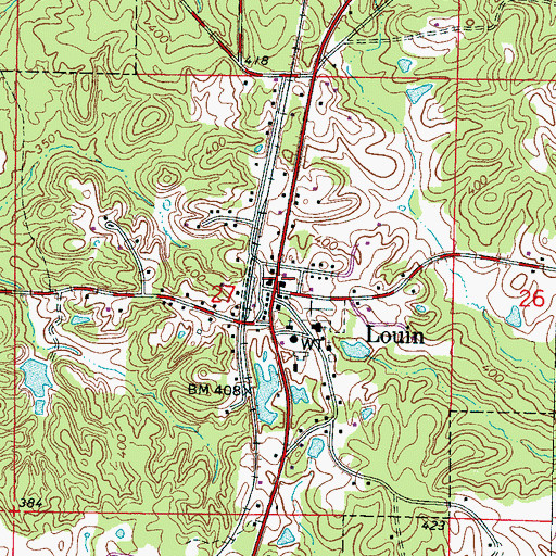 Topographic Map of Louin, MS