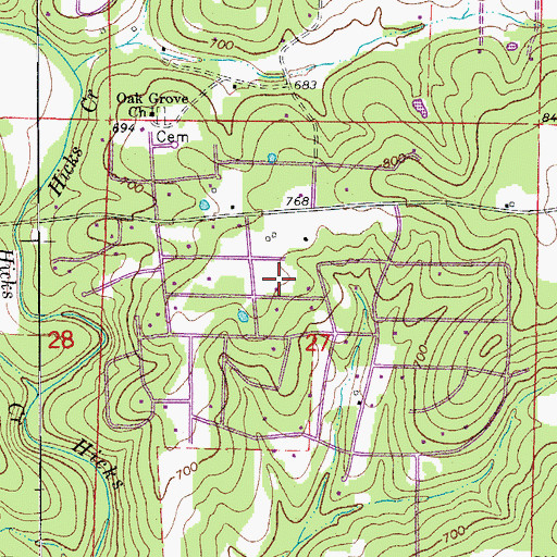Topographic Map of Heritage Estates, AR