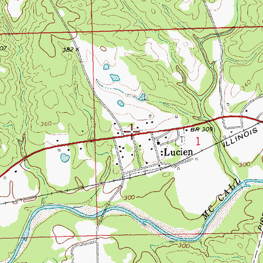 Topographic Map of Lucien, MS