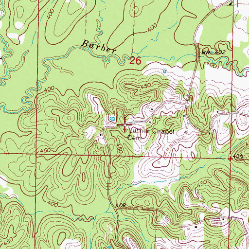 Topographic Map of Luther Chapel Cemetery, MS