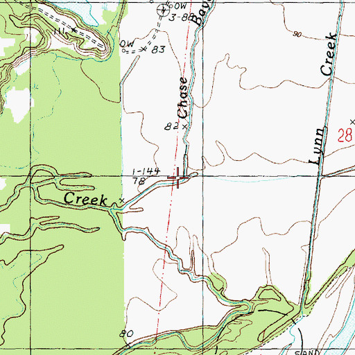 Topographic Map of Lynn Creek, MS