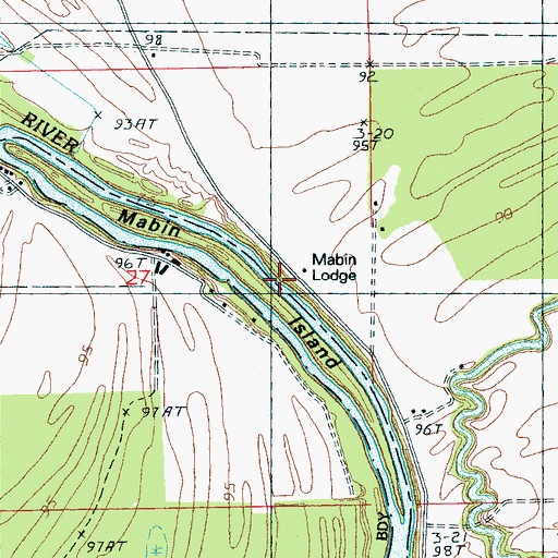 Topographic Map of Mabin Island, MS