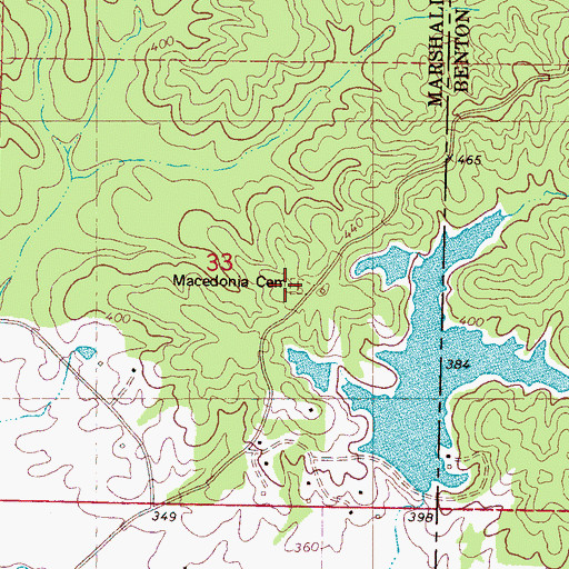Topographic Map of Macedonia Cemetery, MS